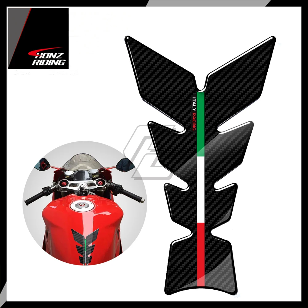 For Aprilia Ducati Panigale Honda Suzuki Yamaha Benelli 3D Carbon-look Motorcycle Tank Pad Protector Italy Racing Tankpad 4шт универсальный abs мотоцикл поворот сигнал свет хром пуля индикатор лампы для harley chopper кафе гонщик honda yamaha suzuki