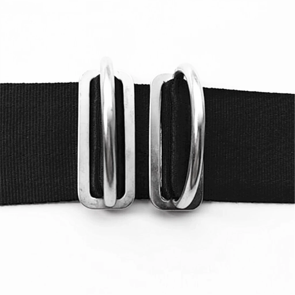 Perfeclan Scuba Diving Dive Stainless Steel Weight Belt Keeper Stopper Slider with D-ring Scuba Diving Weight Belt Keeper 