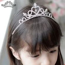 Милые детские диадемы и короны, цветок, девочка, принцесса, кристалл, свадебные украшения, золотой, серебряный цвет, повязка на голову, день рождения, выпускной, вечерние, подарок