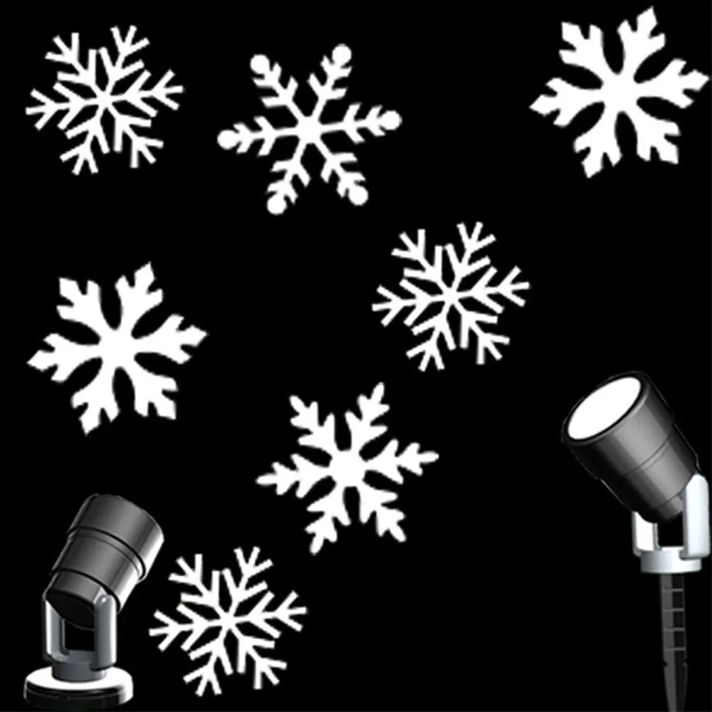 Белый снег лазерный проектор светодиодный светодиодная сценическая лампа цвет Снежинка для Рождество вечерние вечеринка свет сад открытый Быстрая LL