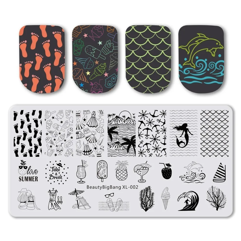 BeautyBigBang 6*12 см штамповка для ногтей собака и кошка шаблон ногтей шаблоны для открыток шаблон для переноса изображений штамповки XL-008