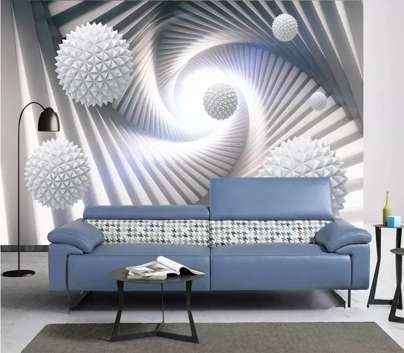 

three-dimensional round ball building space TV background wall professional custom mural wholesale wallpaper poster photo wall