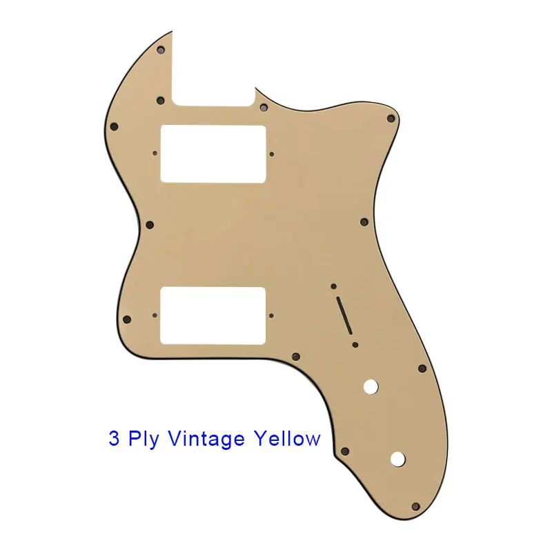 Запчасти для гитары Pleroo-для классической серии '72 Telecaster Tele Thinline Guitar pickguard Scartch Plate с пикапами хамбакера PAF - Цвет: Vintage Yellow