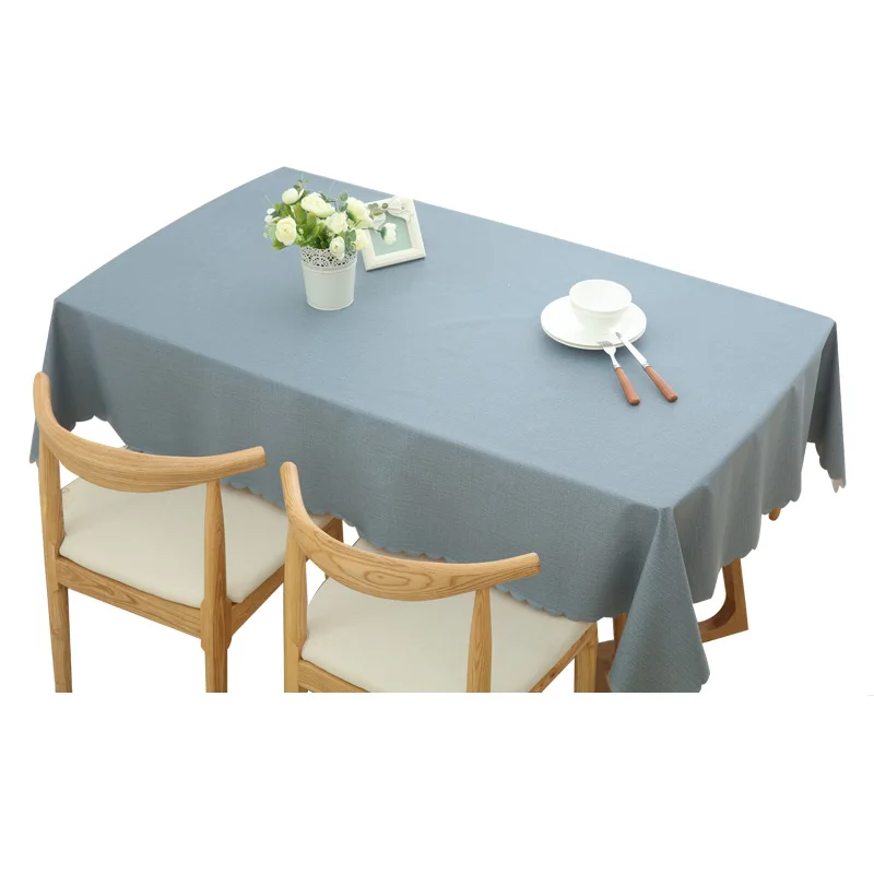 

Japanese solid color table cloths rectangular anti-hot waterproof anti-oil PVC coffee table restaurant plastic tablecloths