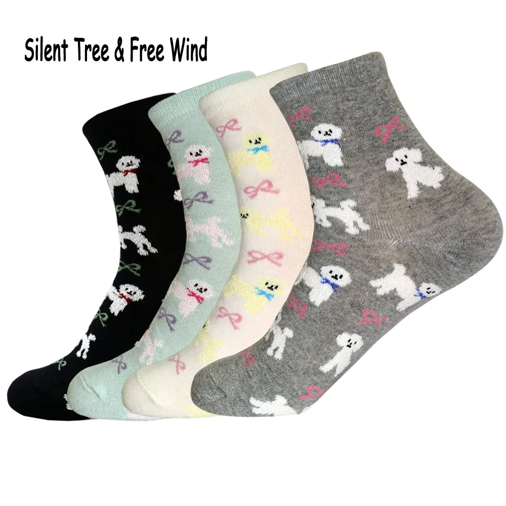 

Japanese Women Kawaii Dog Ankle Socks Cute Women's Female Colorful Poodle Pet Puppy Animal Casual Cartoon Cotton Sock For Girls