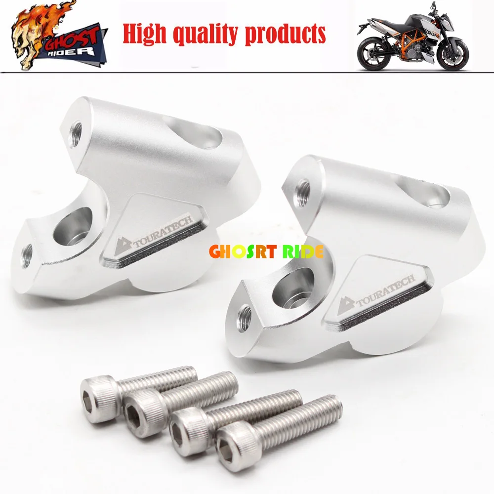 

Mayitr 2PCS 32mm CNC Machining Handlebar Risers Bar Clamp Extend Adapter With Bolts for BMW R1200GS LC ADV 2014-2017 Silver