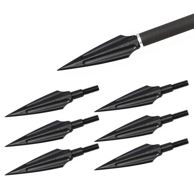 6pcs archery broadheads 135 grains high carbon steel hunting arrow tips