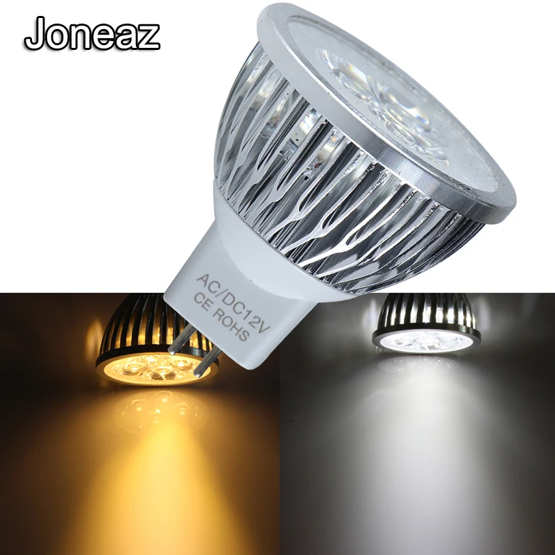 Joneaz 1X bombillas Светодиодный прожектор 3 Вт лампочки MR 16 12v потолочный Точечный