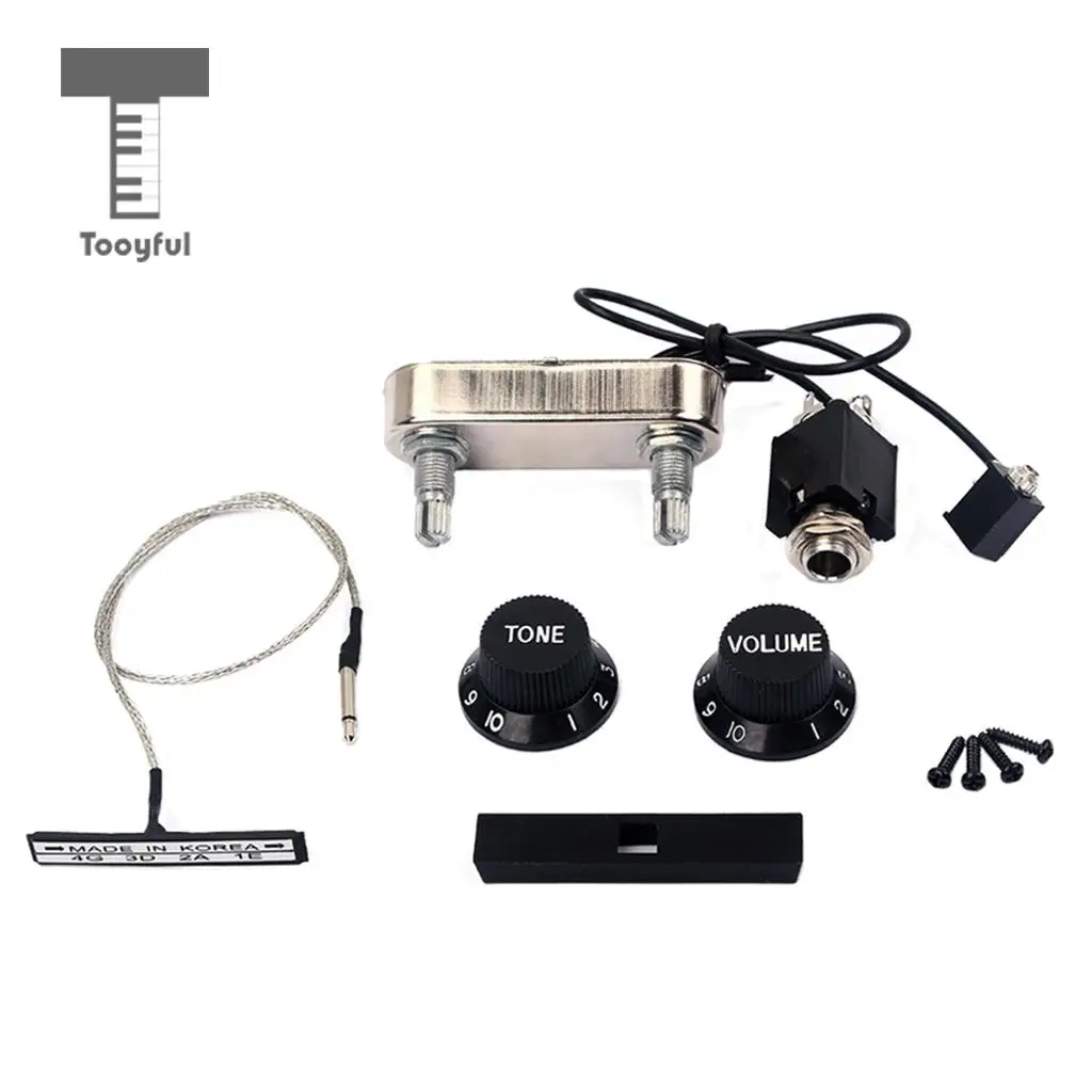 Tooyful Violin Fiddle Piezo Pickup with 6.35mm Jack Set for Electric