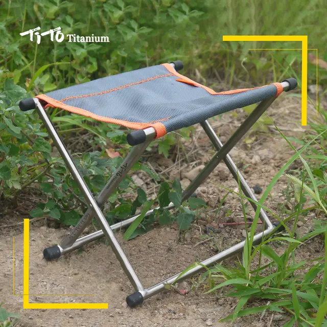 Tito Titanium Folding Chair Camping Chair Outdoor For Picnic And Hiking Portable Folding Chair Stool Ultra Light 185g