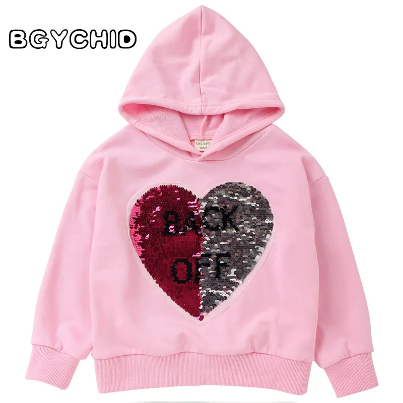 Hoodies For Baby Girls Sequins Flip 2018 Autumn Baby Girls Sweatshirts