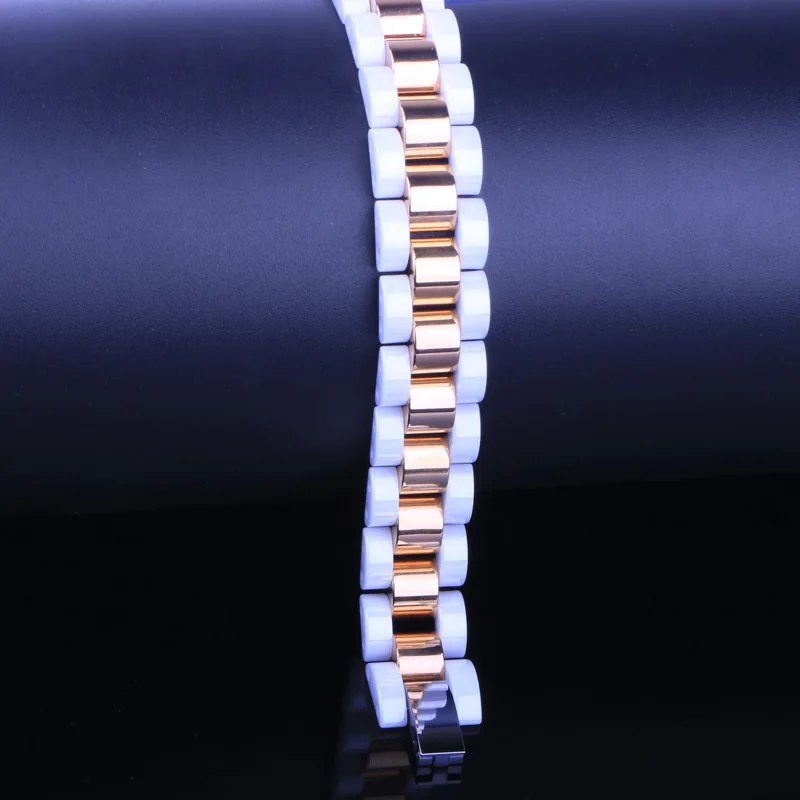 Olowu молочно-белый керамика магнит браслет золото Нержавеющая сталь инкрустация здоровый браслет для Для мужчин Для женщин магнитные ювелирные изделия