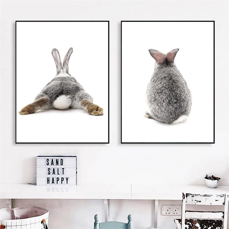 

Lovely Animal Rabbit Art Full square/round DIY 5D Diamond Painting cross stitch kits mosaic embroidery black And White animals