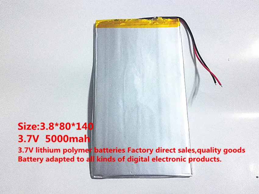 Bom qulity 3,7 v 5000mah батарея li-ion para v88, v971 m9, планшетный ПК, 3,8*80*140 мм