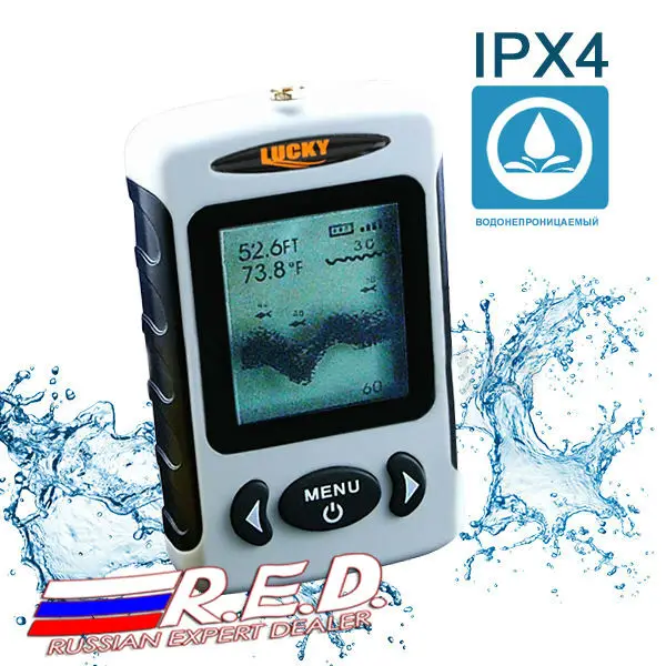 FFW-718 lucky fish finder Russian Version Wireless Fish Finder Sonar Sensor 45M Digital Design Nearby Fish Alarm fishfind echer