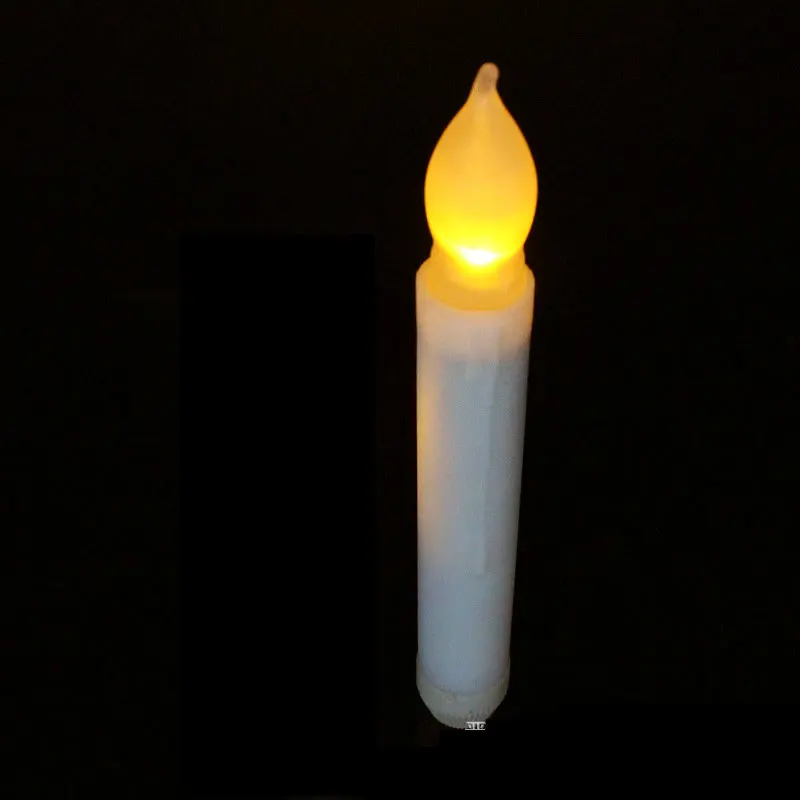 120pcs/lot 16.5CM battery operated Led Taper stick Candle Flicker Dripped wax Flameless lamp candelabra wedding home decor-Amber |