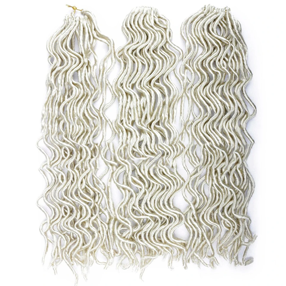 Allaosify 20 дюймов богиня Faux locs вьющиеся плетеные пряди волос Омбре синтетические