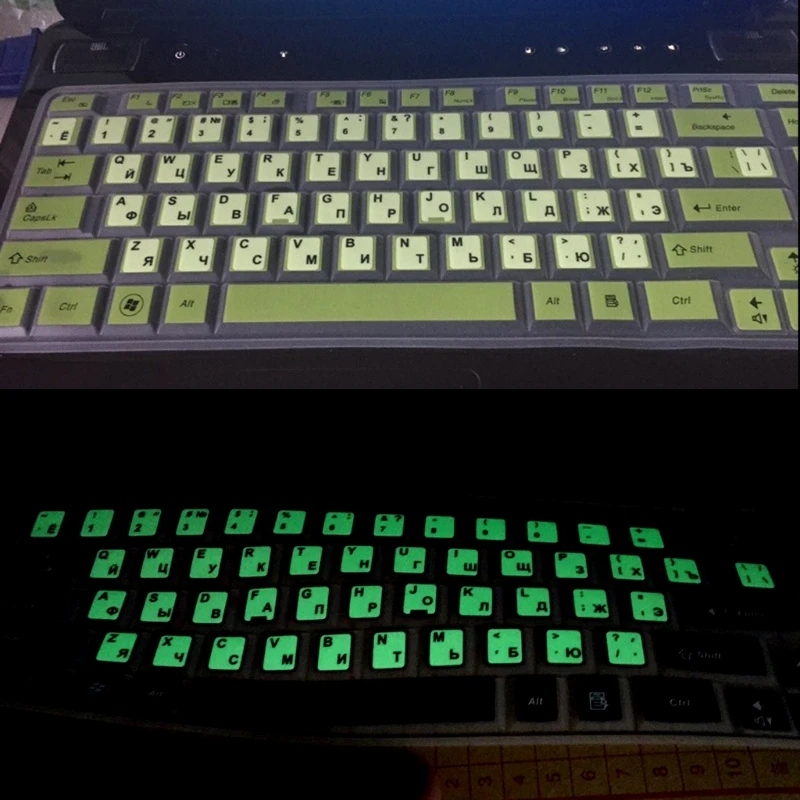 Russian language Keyboard Stickers Ultrabright Fluorescence Luminous Keyboard Sticker Laptop Accessories Russian language Keyboard Stickers Ultrabright Fluorescence Luminous Keyboard Sticker Laptop Accessories