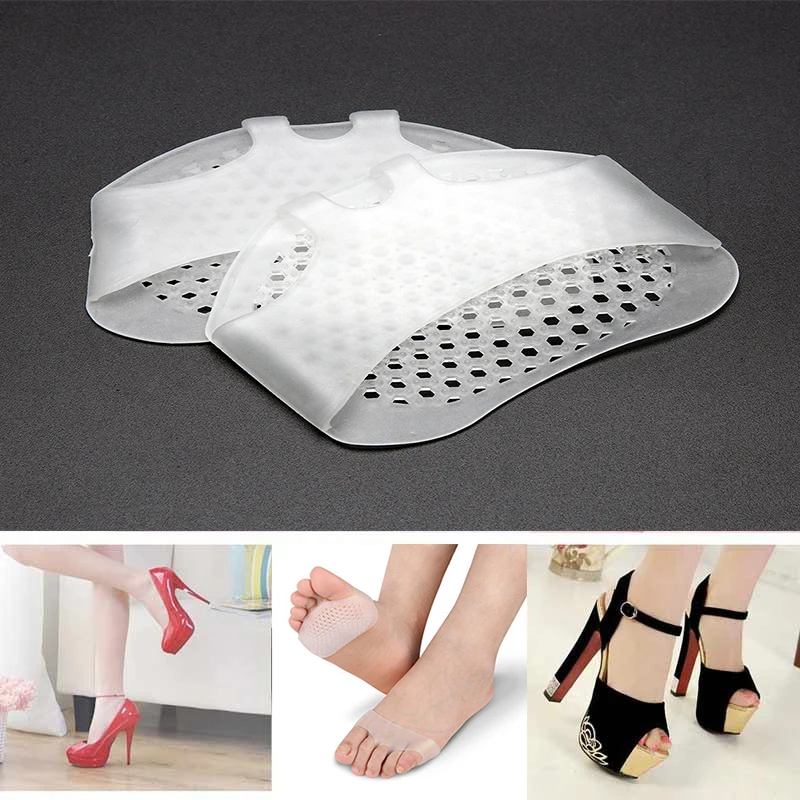 1Pair Silicone Heel Pad Soft Forefoot insoles Half Yard Pads Invisible High Heel Shoe Slip Resistant insoles Half Yard 0148