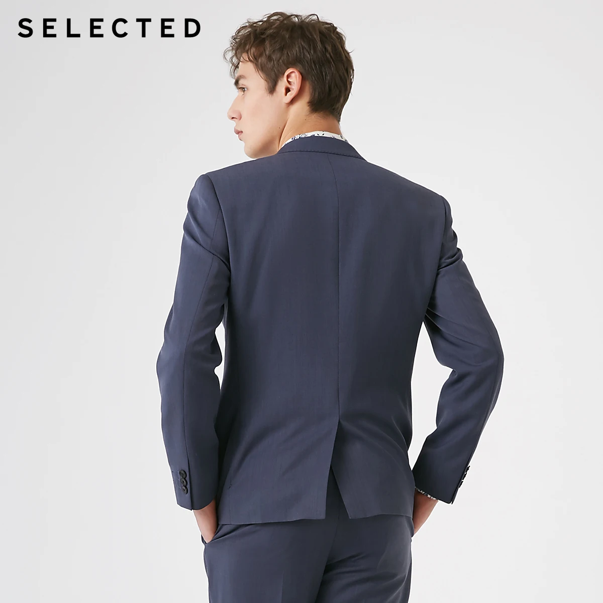 Tanie Wybrany męski wełniany kołnierz zapinany na biznes regularny krój wełniany blezer T | 41915Y507