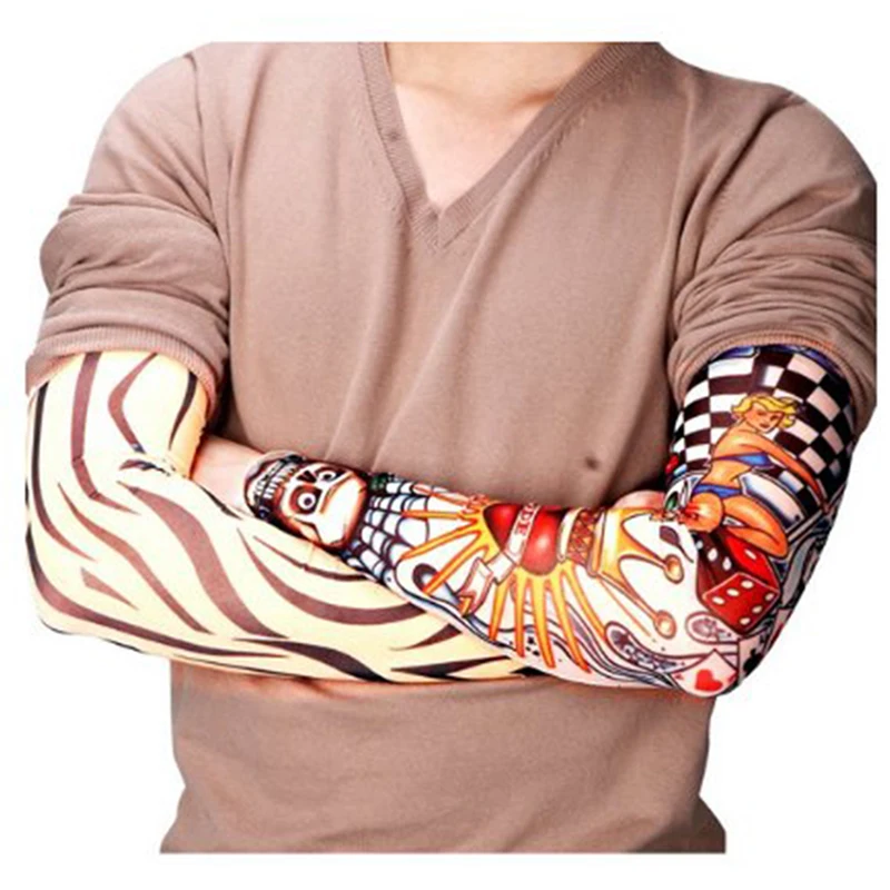 6 шт. нейлоновая эластичная Татуировка рукав разрабатывает временные чулки для тела татуировка для прохладных мужчин и женщин D01040