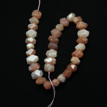 

Approx 30pcs strand Faceted Nugget Sunstone Loose Beads Pendants,Middle Drilled Stones Cut Slab Craft Necklace Jewelry Gifts