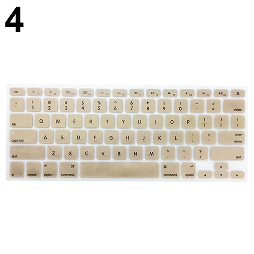 Клавиатура мягкий чехол для Apple MacBook Air Pro Retina 13/15/17 дюймов Защитная крышка - Цвет: Золотой