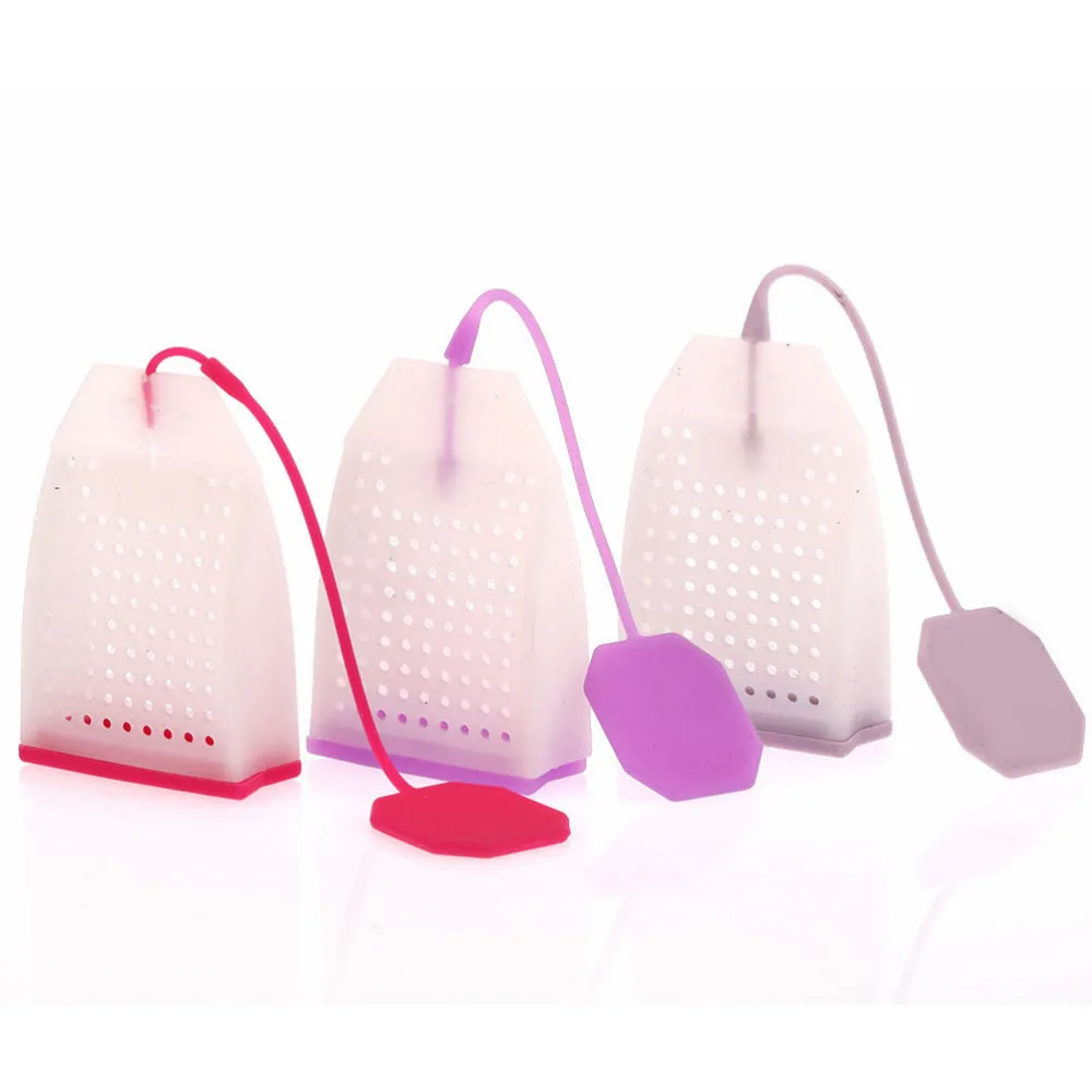 

1pc Silicone Bag Shaped Tea Infuser Herbal Spice Infuser Filter Diffuser Kitchen Accessories Color Random