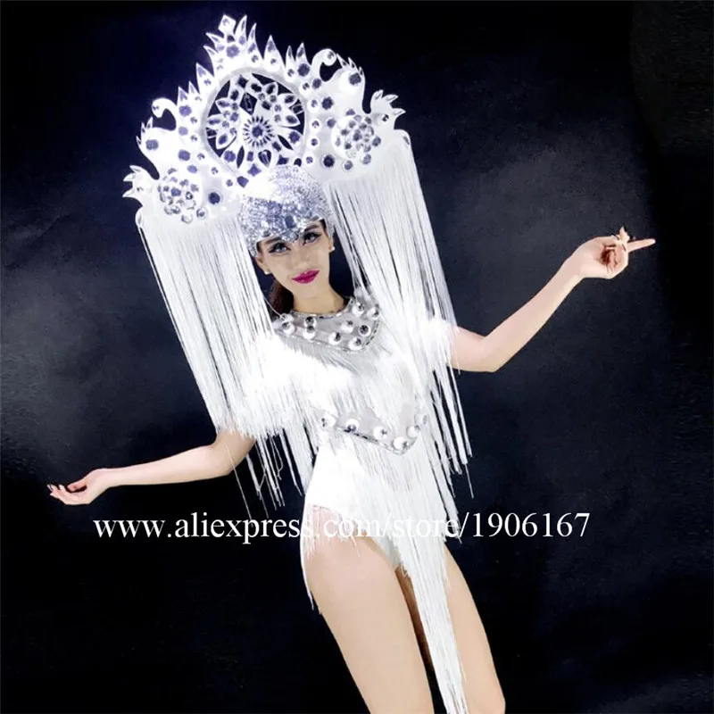Nightclubs DS White Christmas Antlers Queen Costumes Christmas Party Costumes1