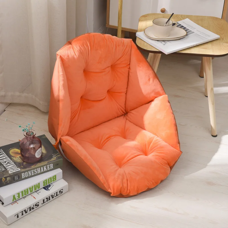 Мягкая Плюшевая утолщенная Подушка для стула, подушка для сиденья, дизайн корпуса, поясничная Подушка для спины, подушка для дома, автомобиля, офиса, компьютерного кресла - Цвет: Orange