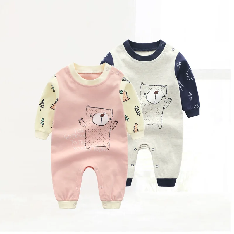 

New Born Baby Boutique Clothes Long Sleeved Cartoon Rompers Baby Boy Spring Cotton Jumpsuit Kids Animal Costumes Climbing Pajama