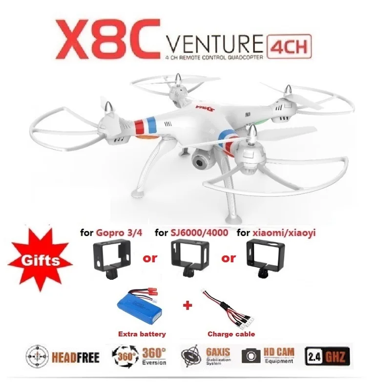  SYMA X8C X8 2.4G 4CH 6Axis Professional RC Drone Quadcopter With 2MP Wide Angle HD Camera Remote Control Helicopter 2015 Newest 
