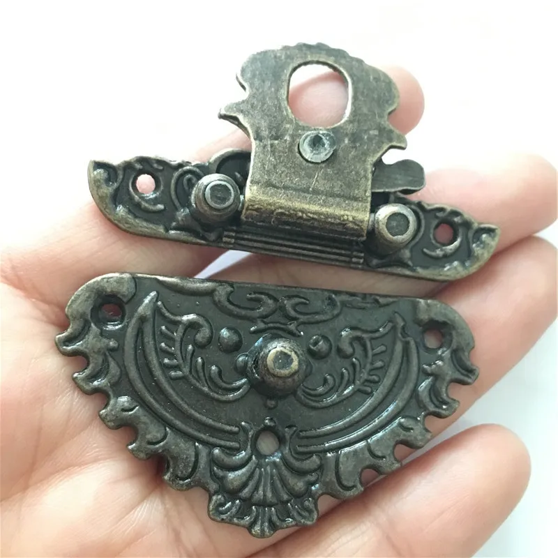 Antique-Latches-Catches-Hasps-Solid-Clasp-Buckles-Agraffe-Small-Lock-For-Wooden-Box-Hardware-Bronze-Gold (4)