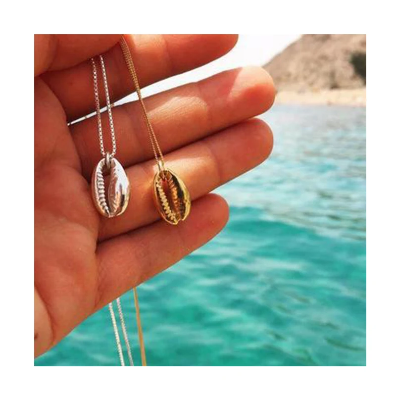 

Ocean Shell Shark Necklace Mermaid Tail multi-layer lariat collar Necklaces for Women Maxi Gold Long Strip Beach Wave Necklaces