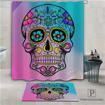 

Custom skull (1) Waterproof Shower Curtain Doormat Home Bath Bathroom Polyester Fabric Multi Sizes#2019-01-12-212