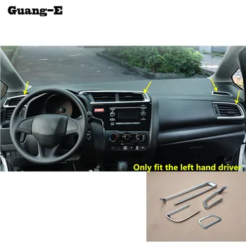 

Car Instrument Glove Trim ABS Chrome Panel Upside Air Conditioning Outlet Vent 4pcs For Honda Fit Jazz 2014 2015 2016 2017