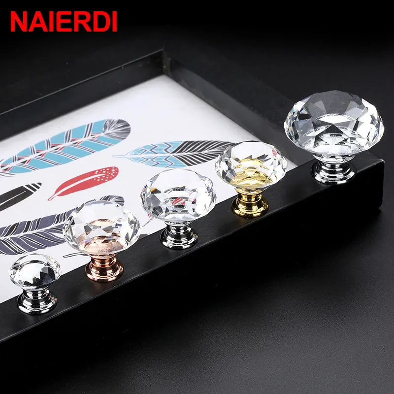 30mm Diamond Shape Design Crystal Glass Knobs Cupboard Pulls Drawer Knobs Kitchen Cabinet Handles Furniture Handle furniture handles kitchen door handles