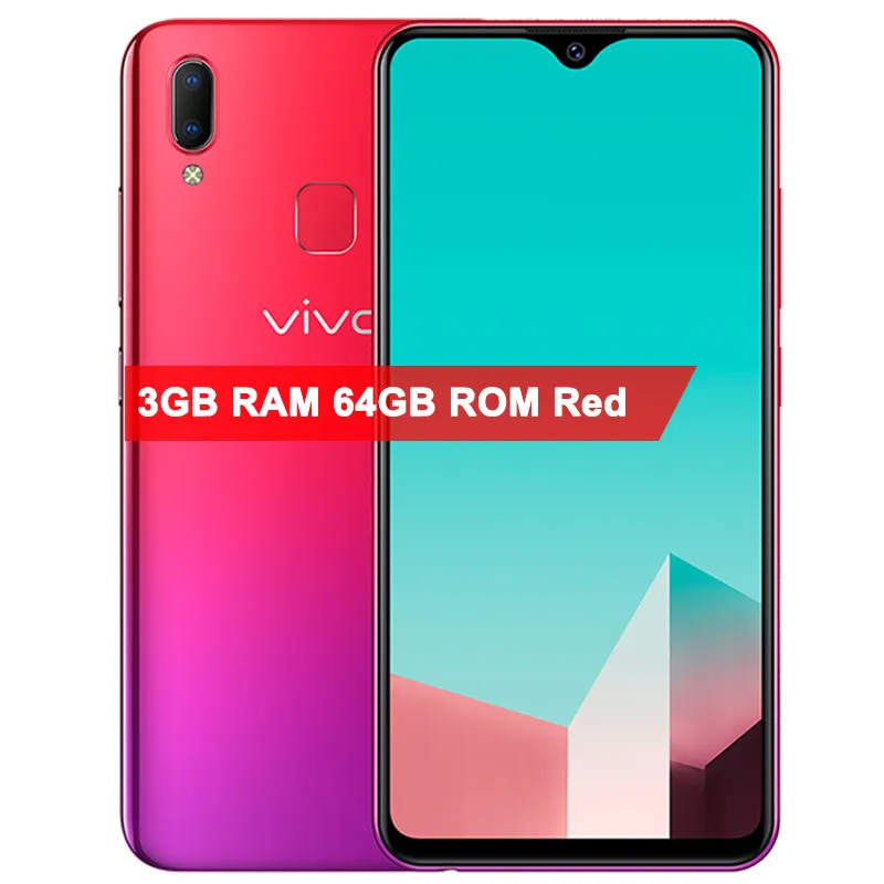 Vivo U1 мобильный телефон 6," 64G rom 4030mAh Восьмиядерный Android 8,1 камера 8.0MP+ 13.0MP отпечаток пальца для лица ID мобильный телефон - Цвет: 3GB 64GB Red