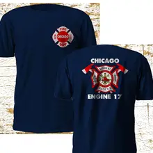 Новая модная футболка пожарного Управления Чикаго с двигателем 17 Fire Navy футболка M-3XL