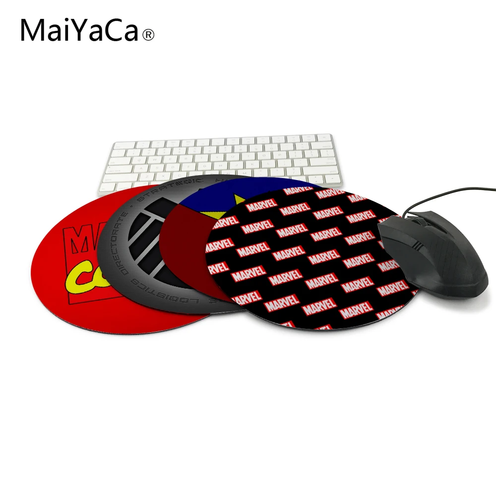 

MaiYaCa Marvel Comics Logo Round Computer Laptop Gaming Mouse Pad Customized MousePads Computer Laptop Anime Mouse Mat