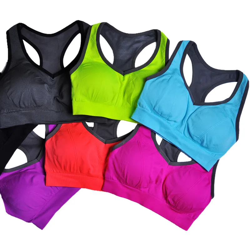 New Super Comfortable sponge pad Plus Size Cotton gym Sports Bra For