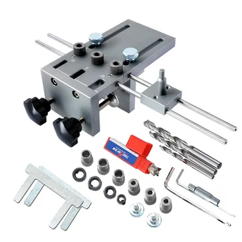 

3 In 1 Dowelling Jig 6/8/10mm Wood Drilling Guide Locator Adjustable Dowel Jig Kit For DIY Woodworking Tool