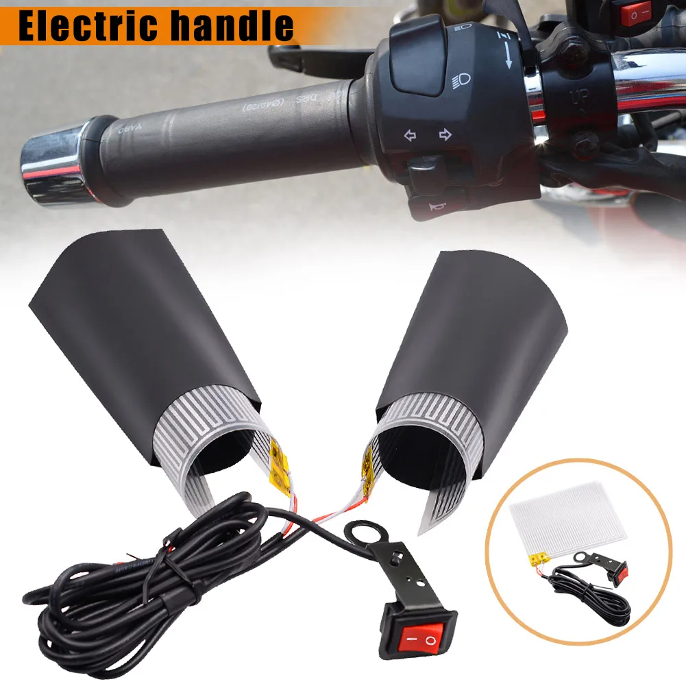 Motorcycle Heated Grip Throttle Pads Handlebar Heater Grips 12V for ATV
