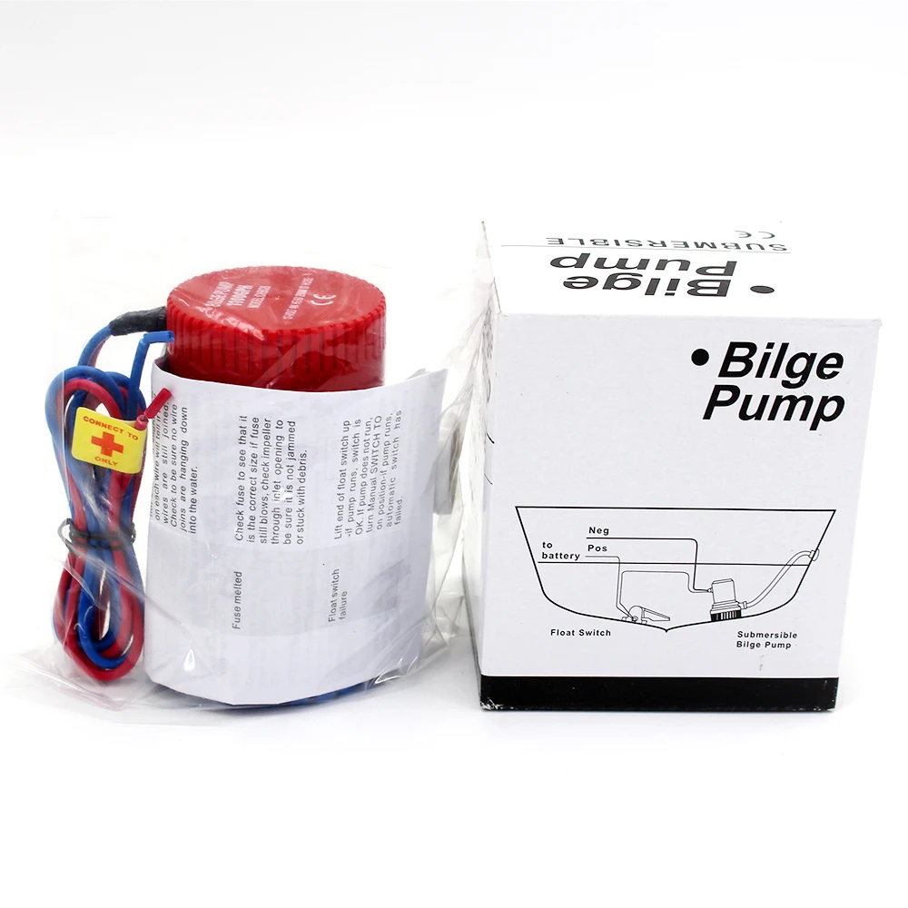 350 GPH 24V Submersible Mini Electric Boat Bilge Water Pump With Float Switch