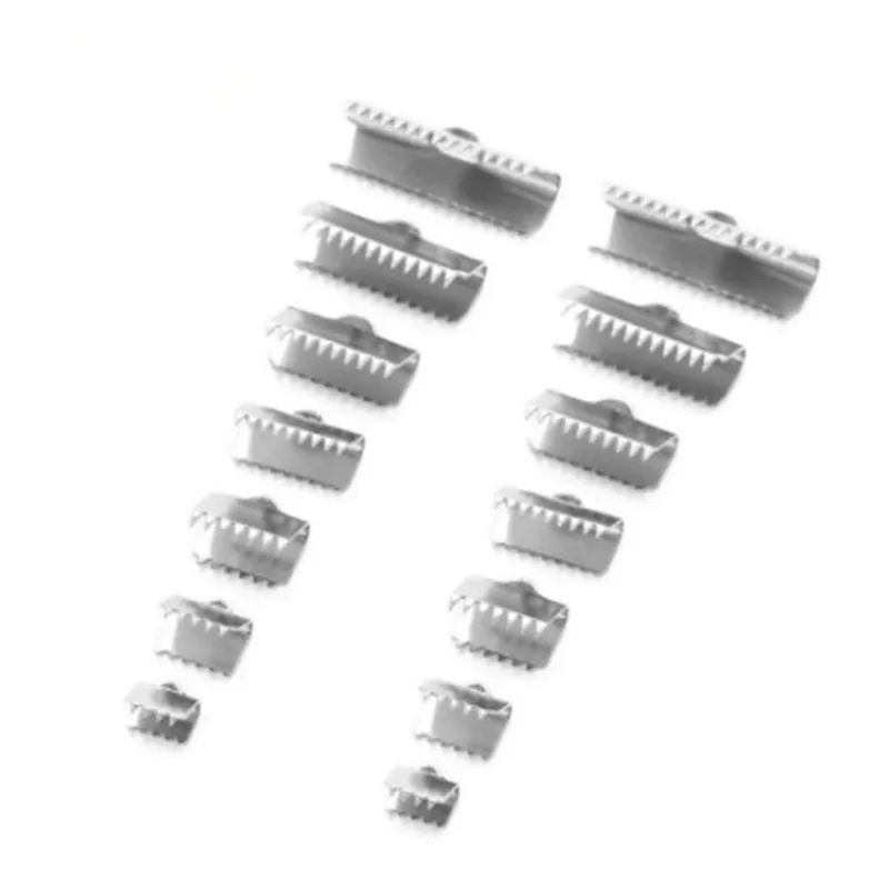 Start-up 20pcs/lot Smooth Stainless Steel Ribbon Clip Clamp Cord Crimp End Cap Tip Pinch Necklace Bracelet Connector Finding DIY | Украшения