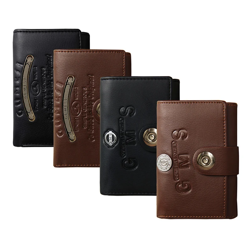 

Luxury Slim Wallet Men Wallets Coin Bag Leather Purses Menbense Fashion Short Solid Hasp Purse Card Holder Carteira money bag