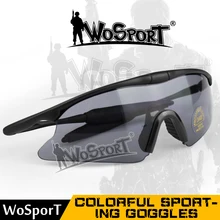 WoSporT Men Women Tactical Military Hunting Airsoft Glasses Outdoor Sport UV400 Protection Goggle Cycling Shooting Sunglasses