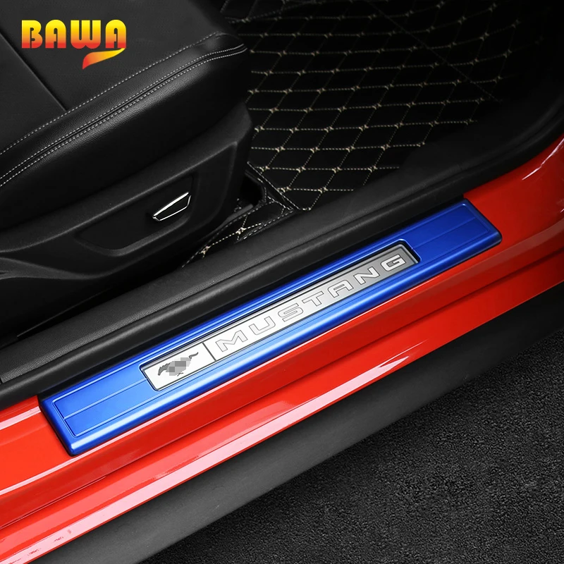 BAWA защита педали для Ford Mustang Алюминий выдалбливают порога Накладка 2015 +