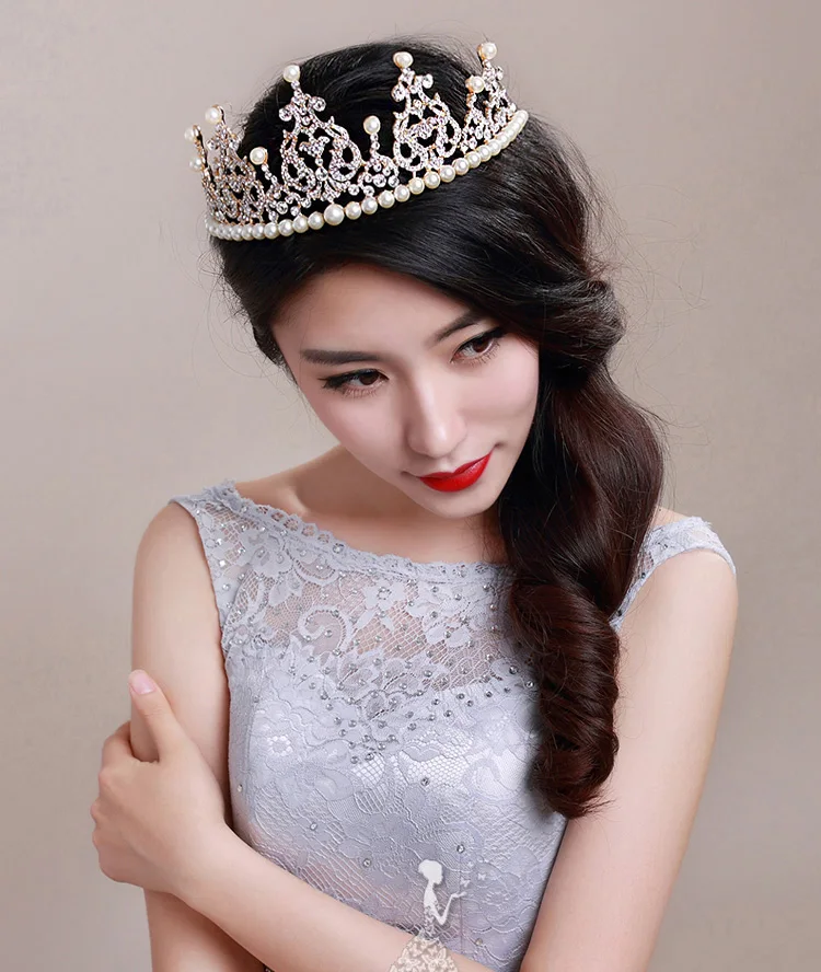 Buy zkc uncle 2015 wedding bridal large gold tiara