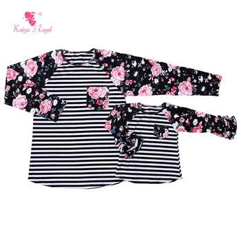 

mommy and me ruffle raglan shirts fall autumn family matching clothes mother daughter clothes mom and daughter girls top shirts